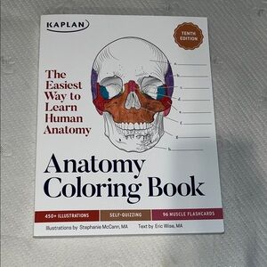 Kaplan Anatomy Coloring Book – White Cover with Multicolor Skull Accents